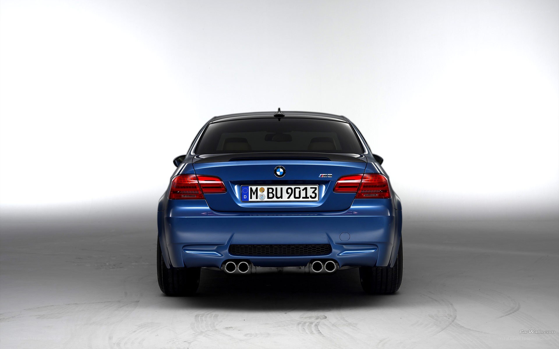 blue bmw m3 rear view