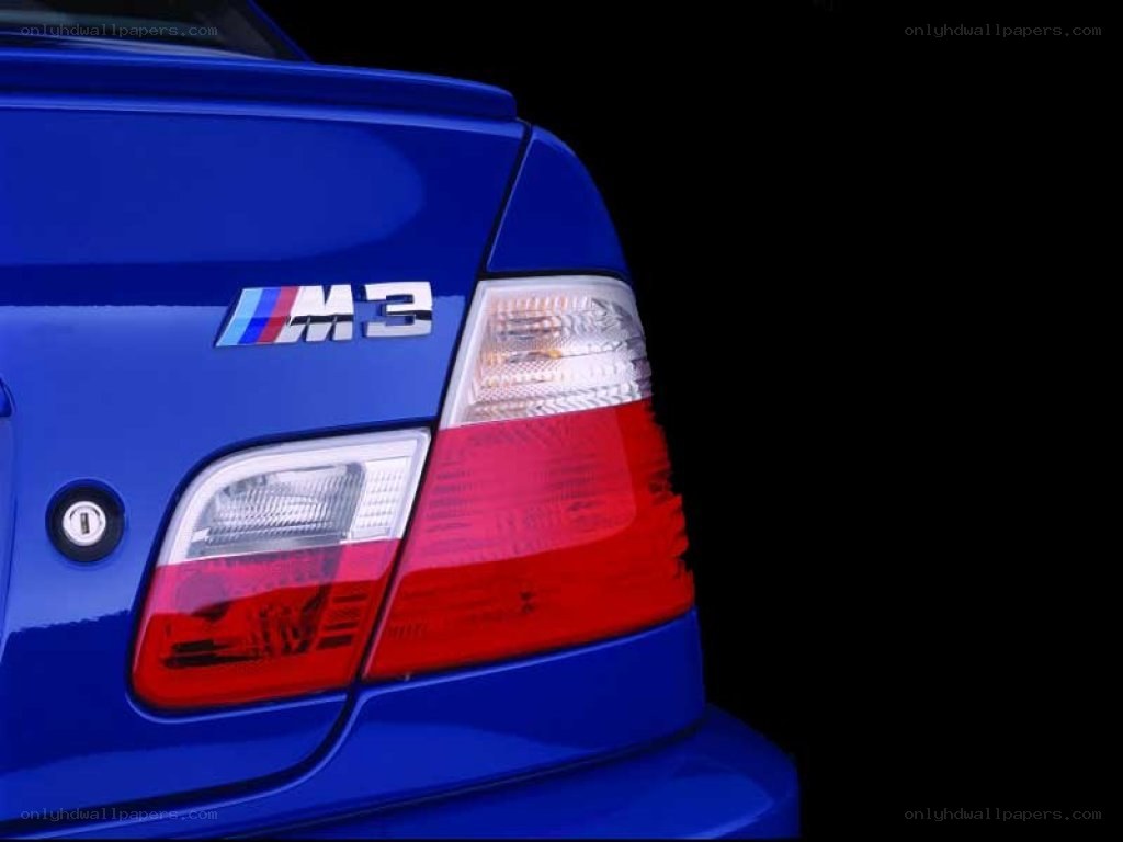 blue bmw m3 rear view