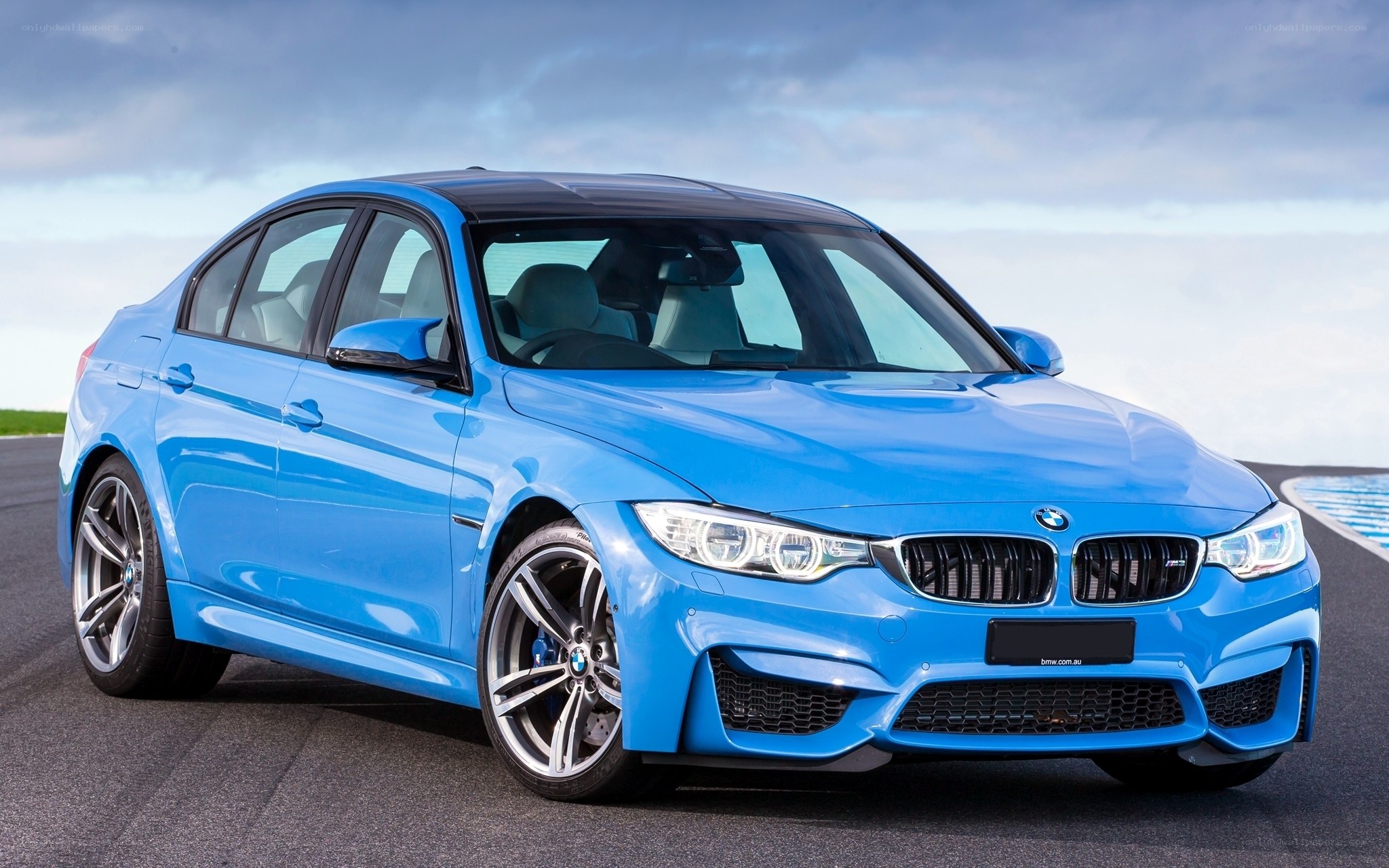 Blue BMW M3 sedan