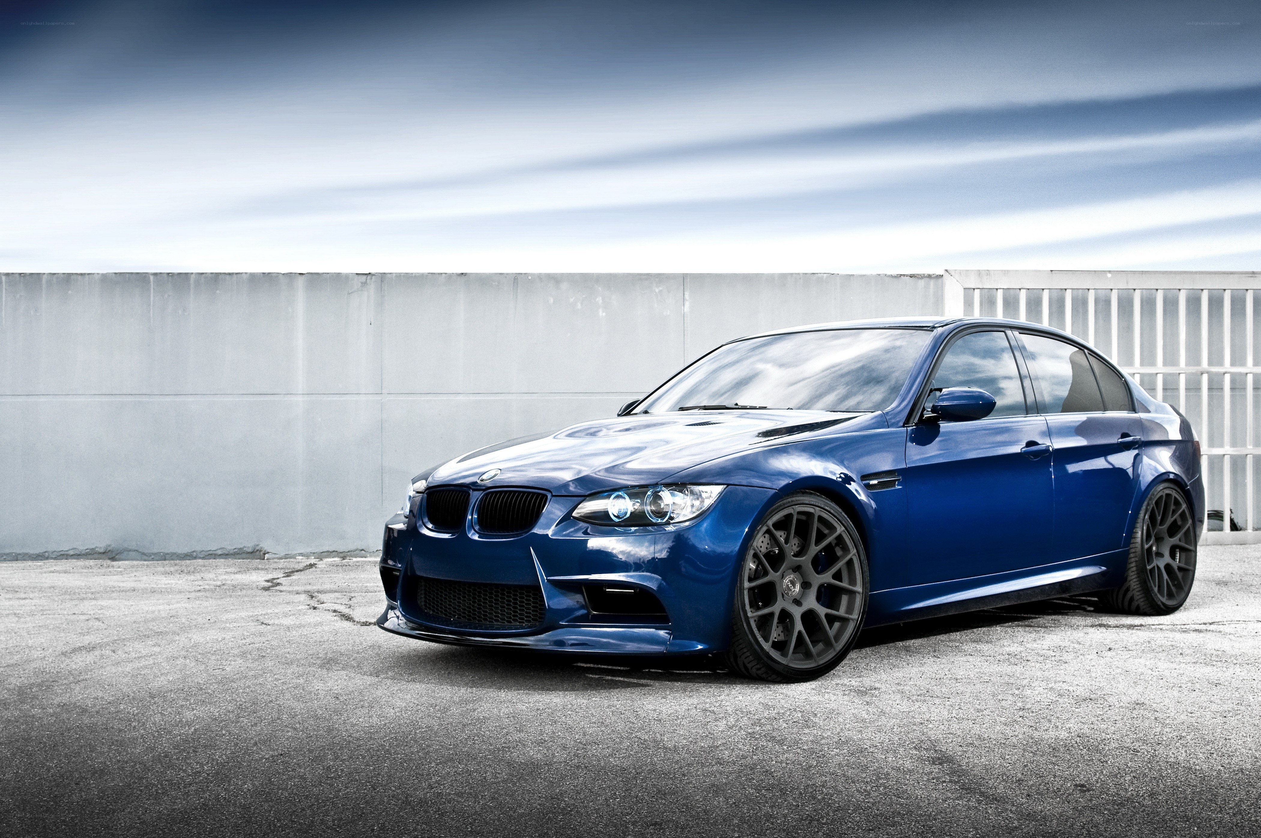 Blue BMW M3 sedan