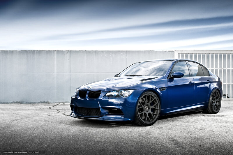 Blue Bmw M3 Sedan — Dramatic, Photograph
