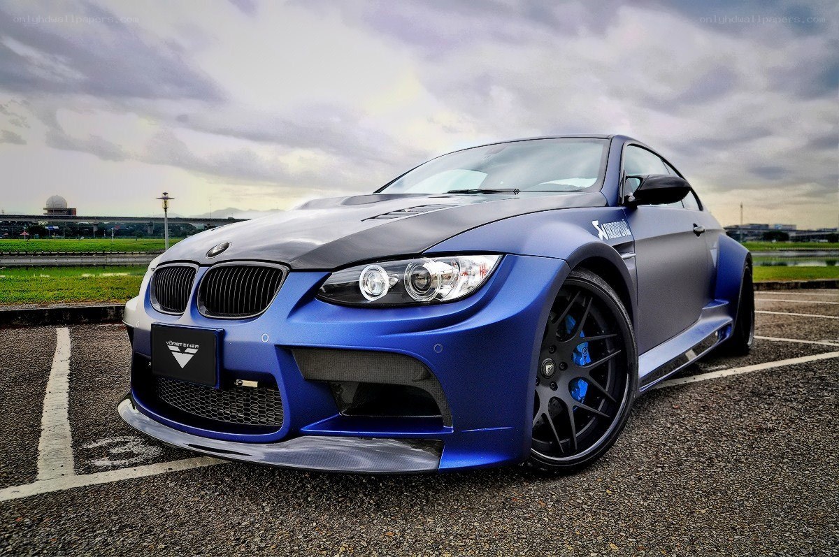 Blue BMW M3 with custom body kit