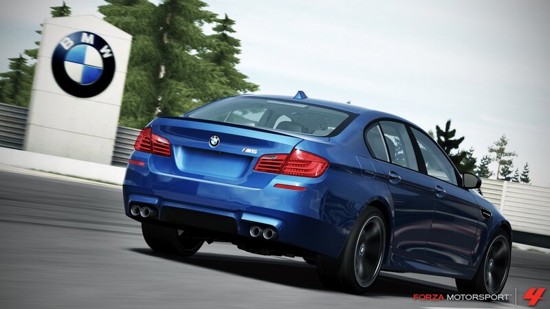 Blue BMW M5 Car — Dynamic, Afternoon, 3d Render