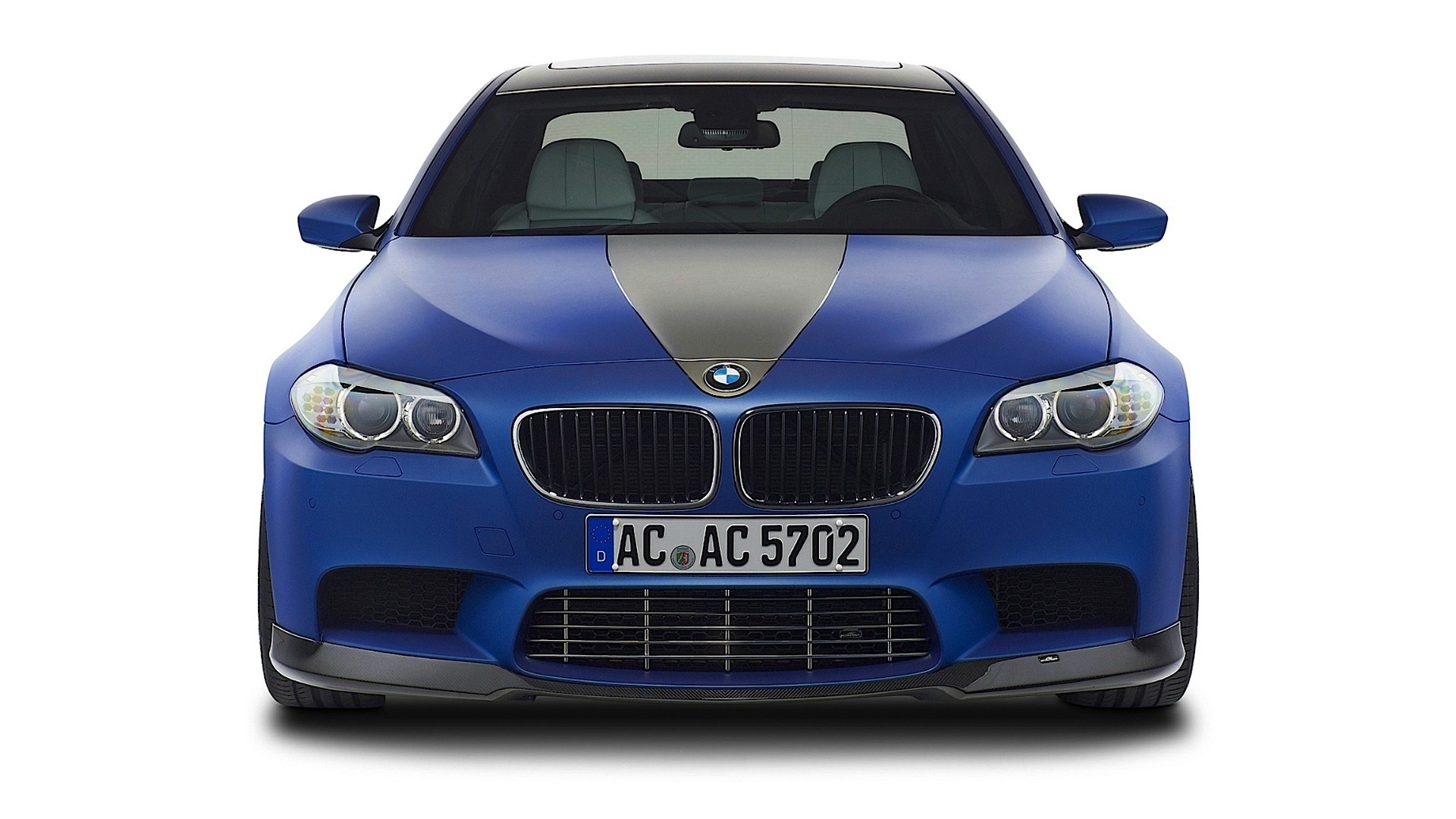 blue bmw m5 front view