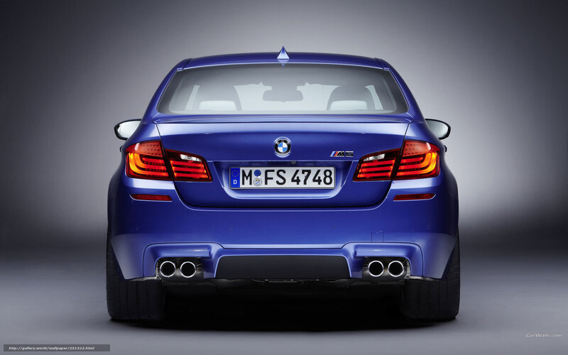 blue bmw m5 rear view