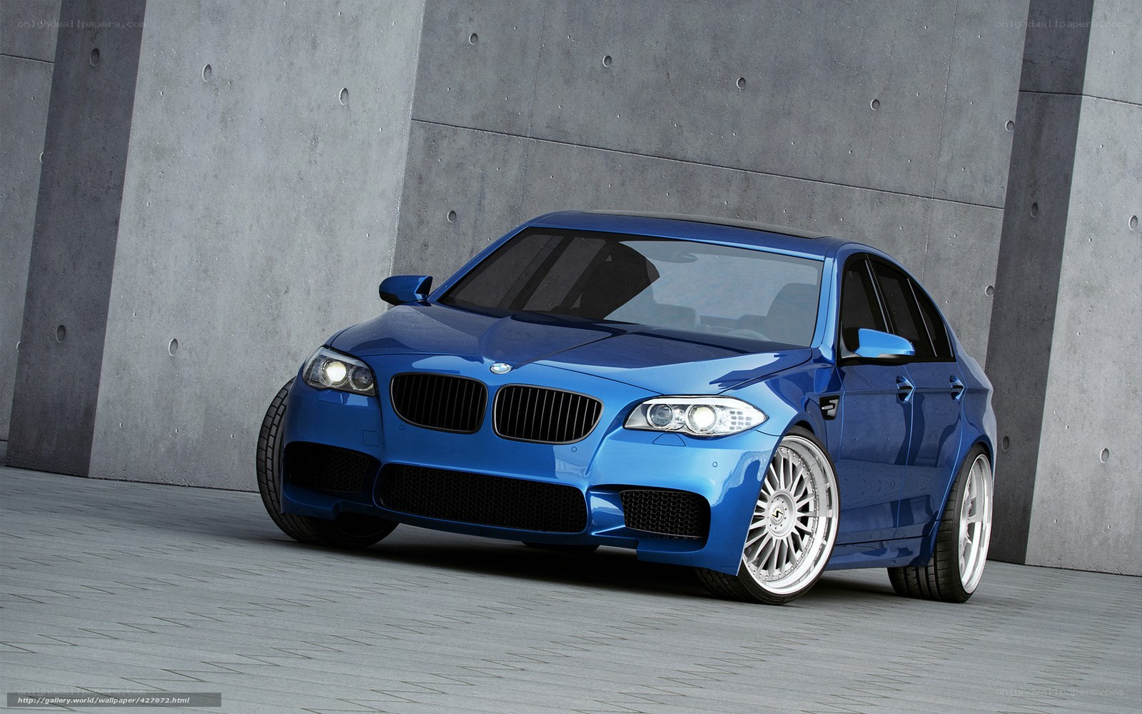 Blue BMW M5 sedan