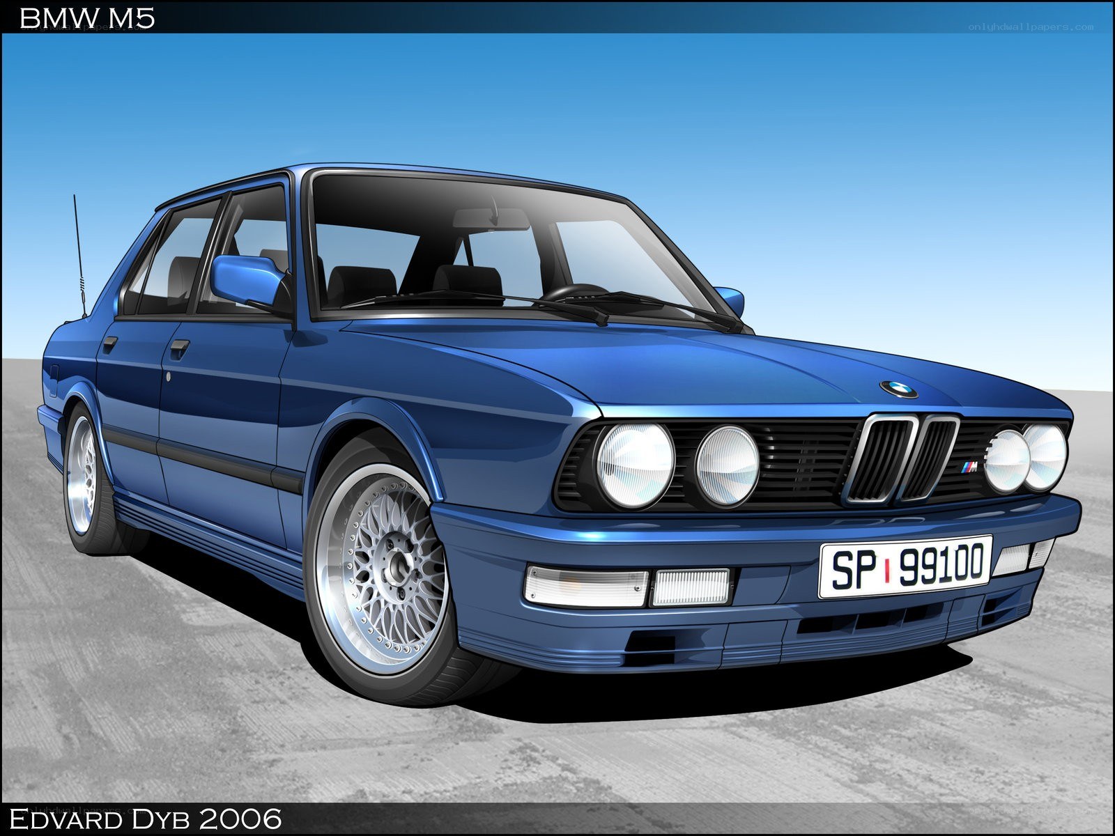 Blue BMW M5 sedan