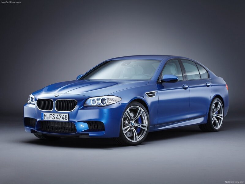 Blue BMW M5 sedan