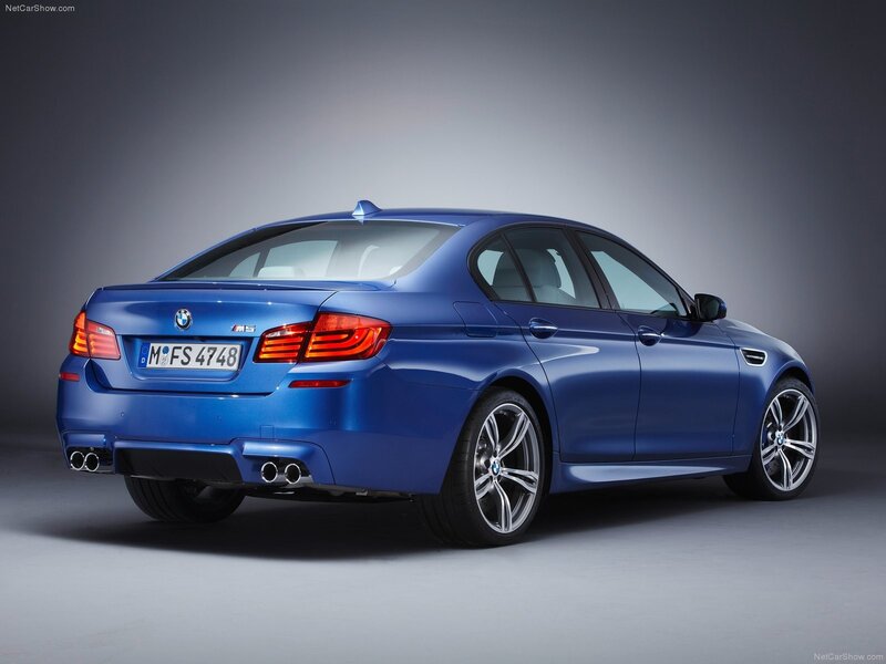 Blue BMW M5 sedan