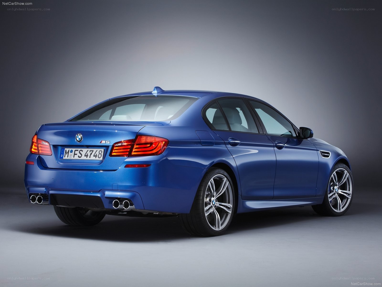 Blue BMW M5 sedan