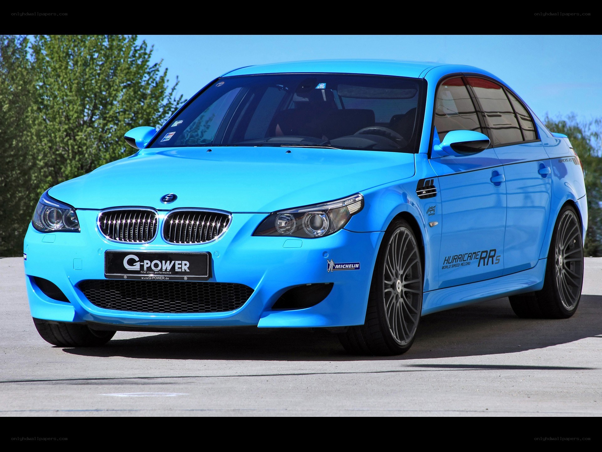 blue bmw m5 sedan