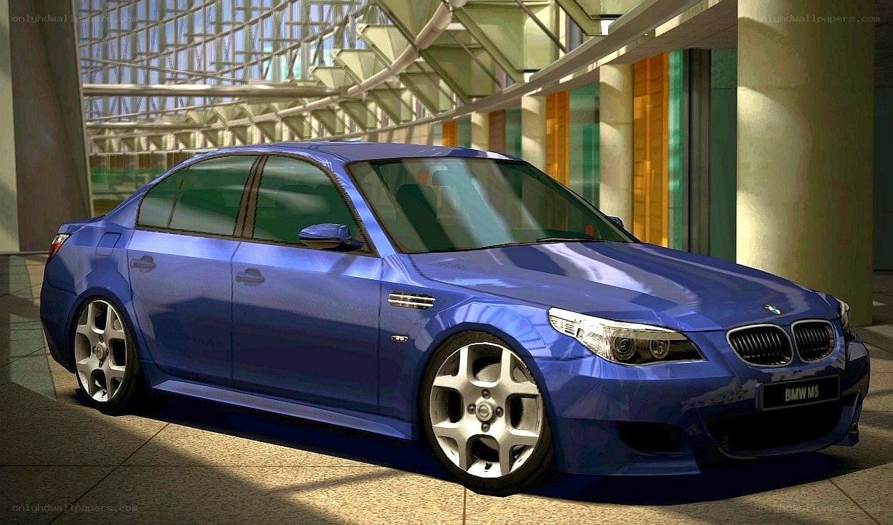 Blue BMW M5 sedan