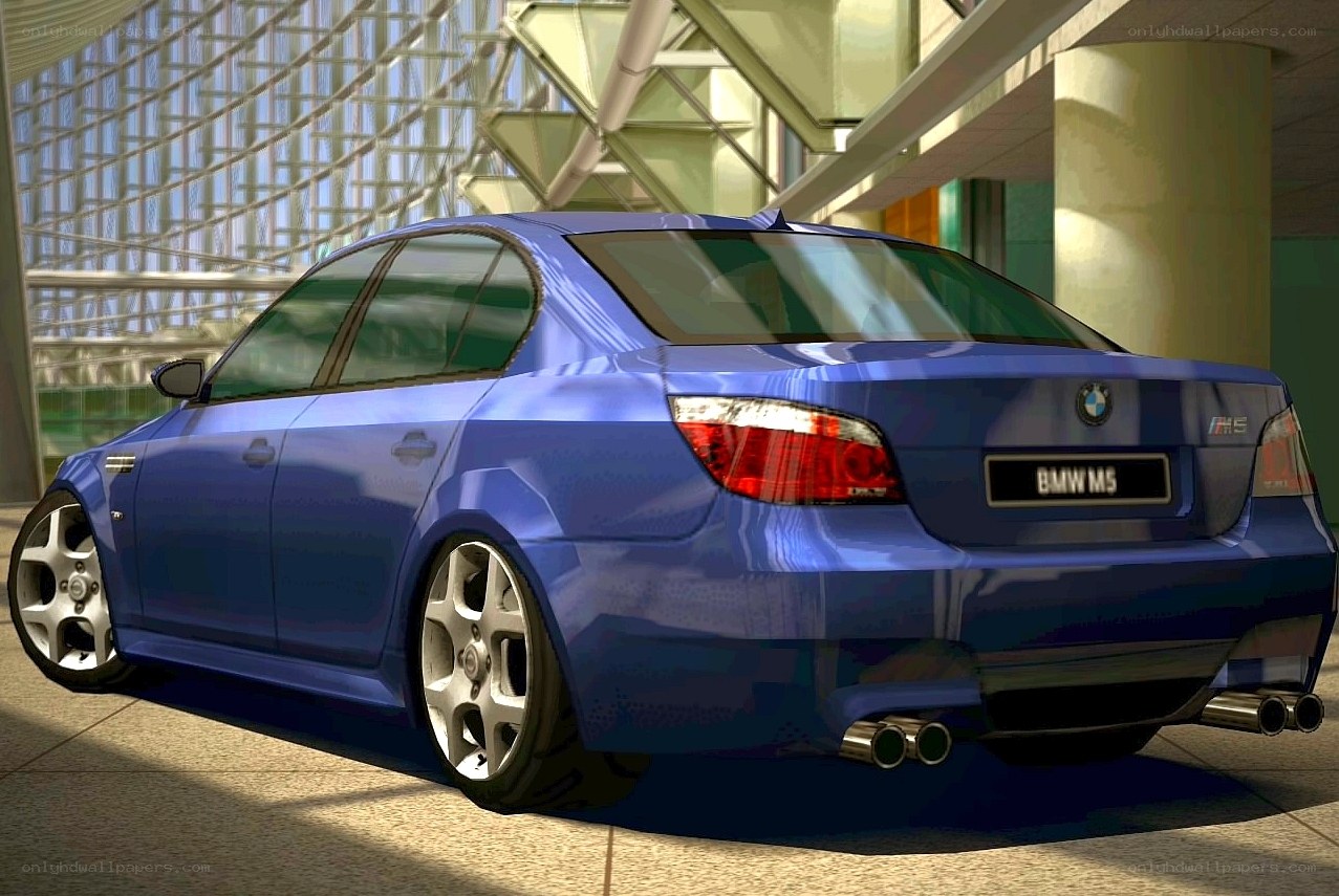 Blue BMW M5 sedan