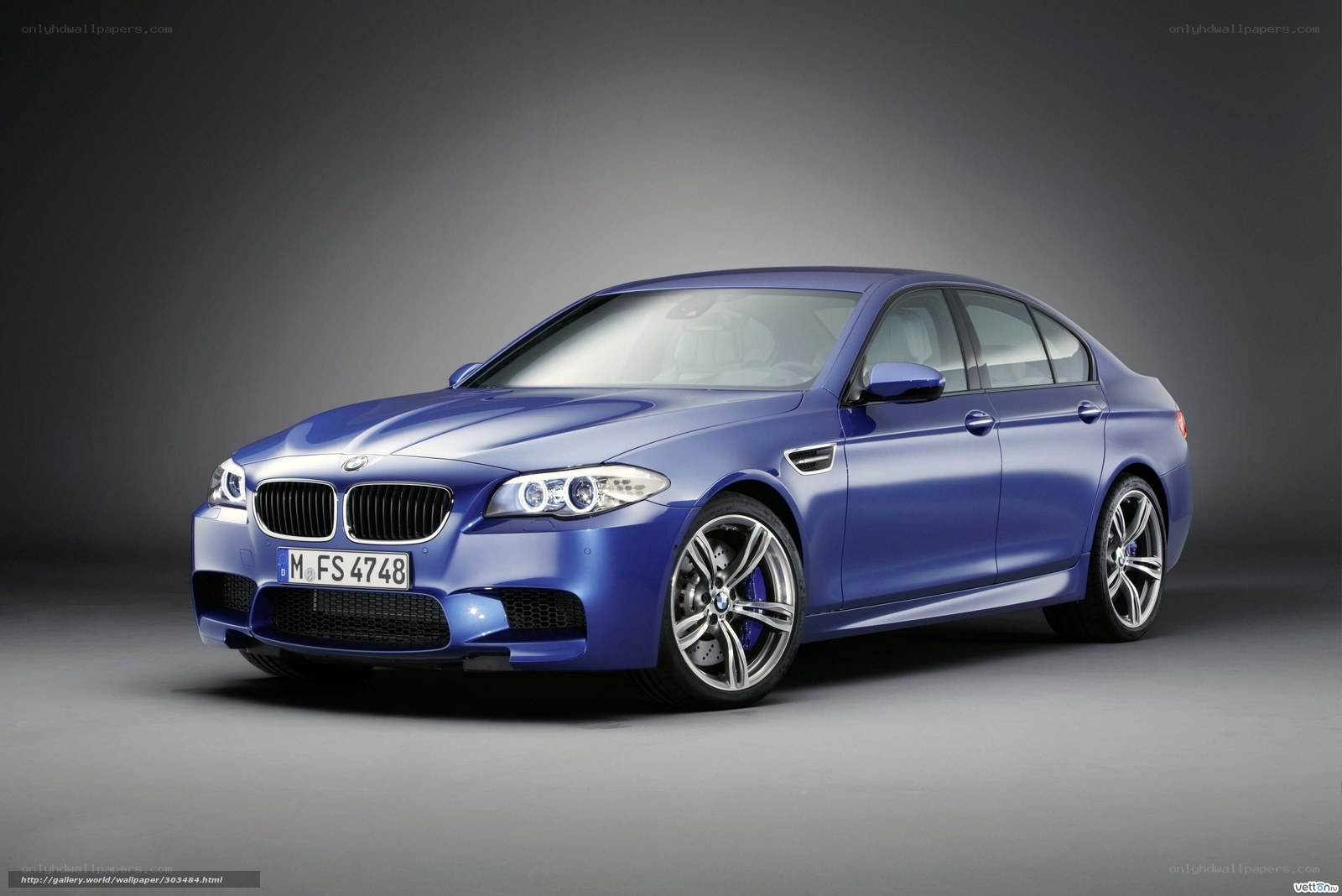 Blue BMW M5 sedan