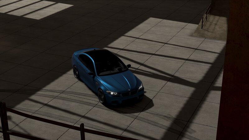 Blue Bmw M5 Sedan — Dramatic, Afternoon, 3d Render