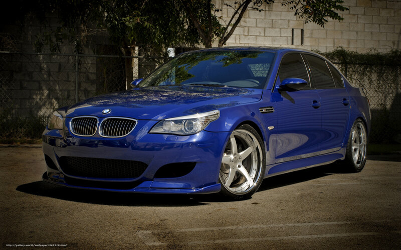 Blue Bmw M5 Sedan — Dramatic, Afternoon