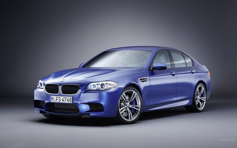 Blue BMW M5 Sedan — Dramatic, Photograph, Car, Wheel, License Plate