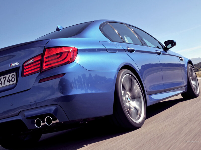 Blue Bmw M5 Sedan — Dynamic, Afternoon, Photograph, Car, Road