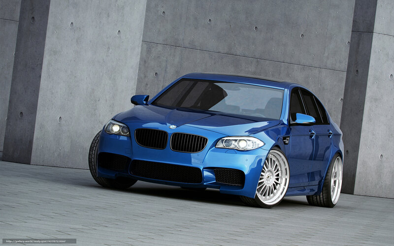 Blue BMW M5 Sedan — Modern, 3d Render, Car