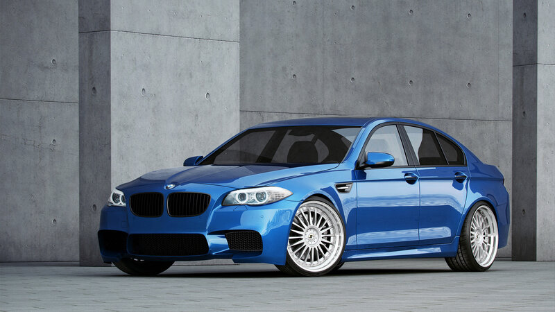 Blue Bmw M5 Sedan — Modern