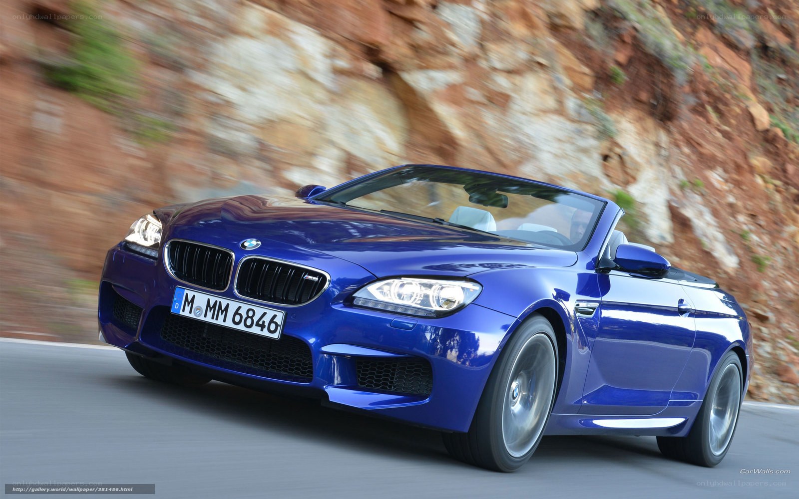 Blue BMW M6 Convertible in Motion