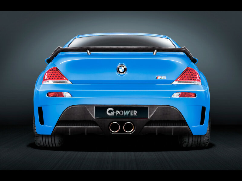 blue bmw m6 rear view
