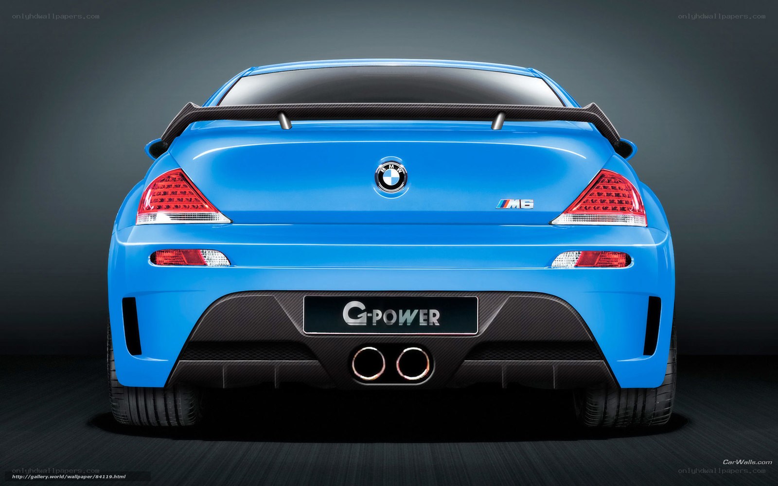 Blue BMW M6 rear view