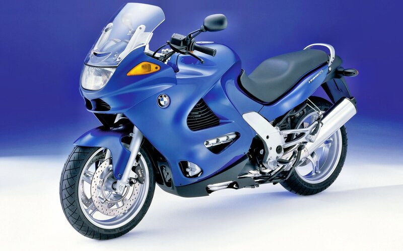Blue BMW motorcycle