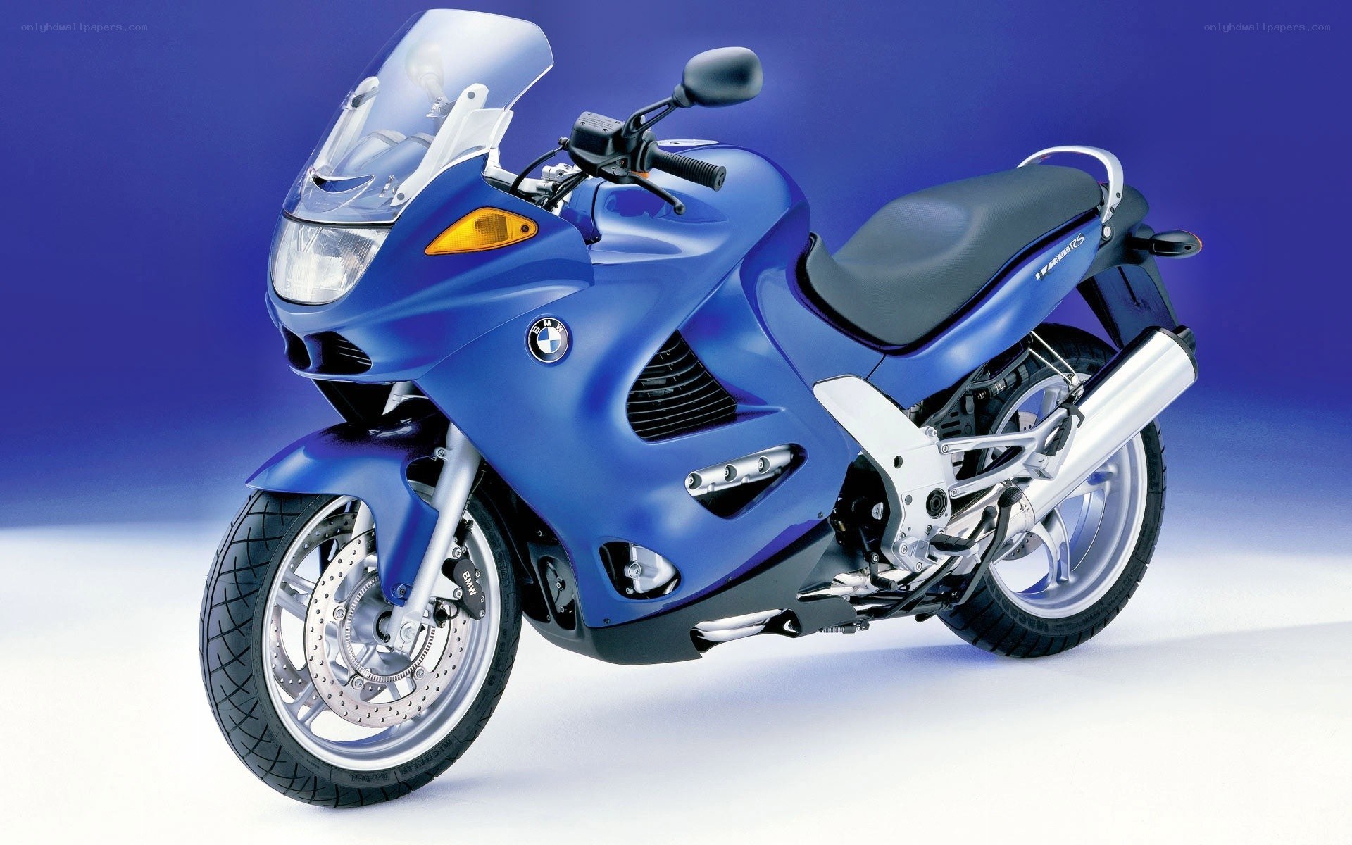 Blue BMW motorcycle