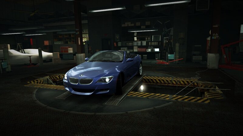 blue bmw on turntable