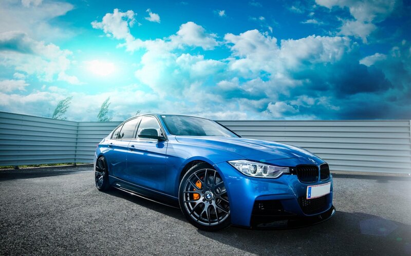 Blue Bmw Sedan — Dramatic, Afternoon