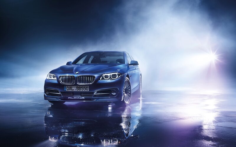 Blue BMW Sedan — Dramatic, Night, Photograph, Car
