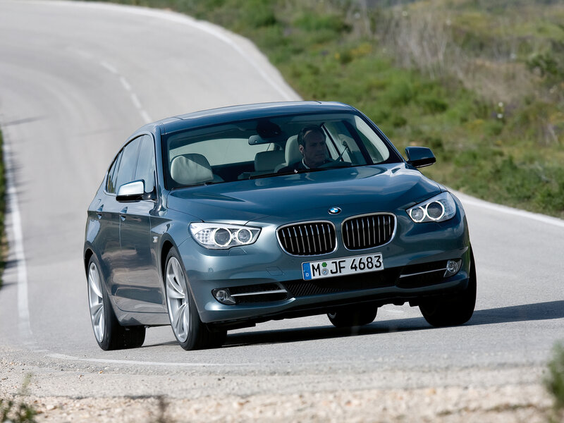 Blue BMW Sedan — Gray