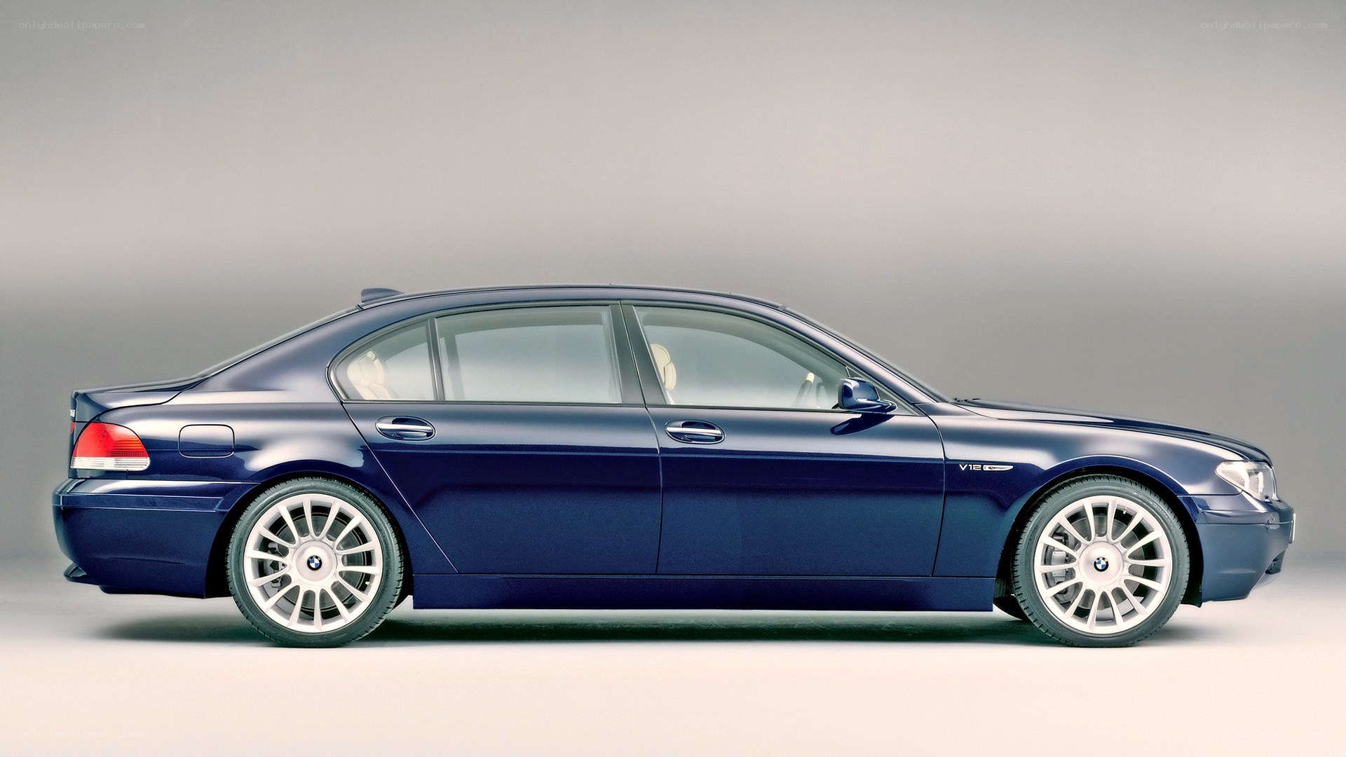 blue bmw sedan side view