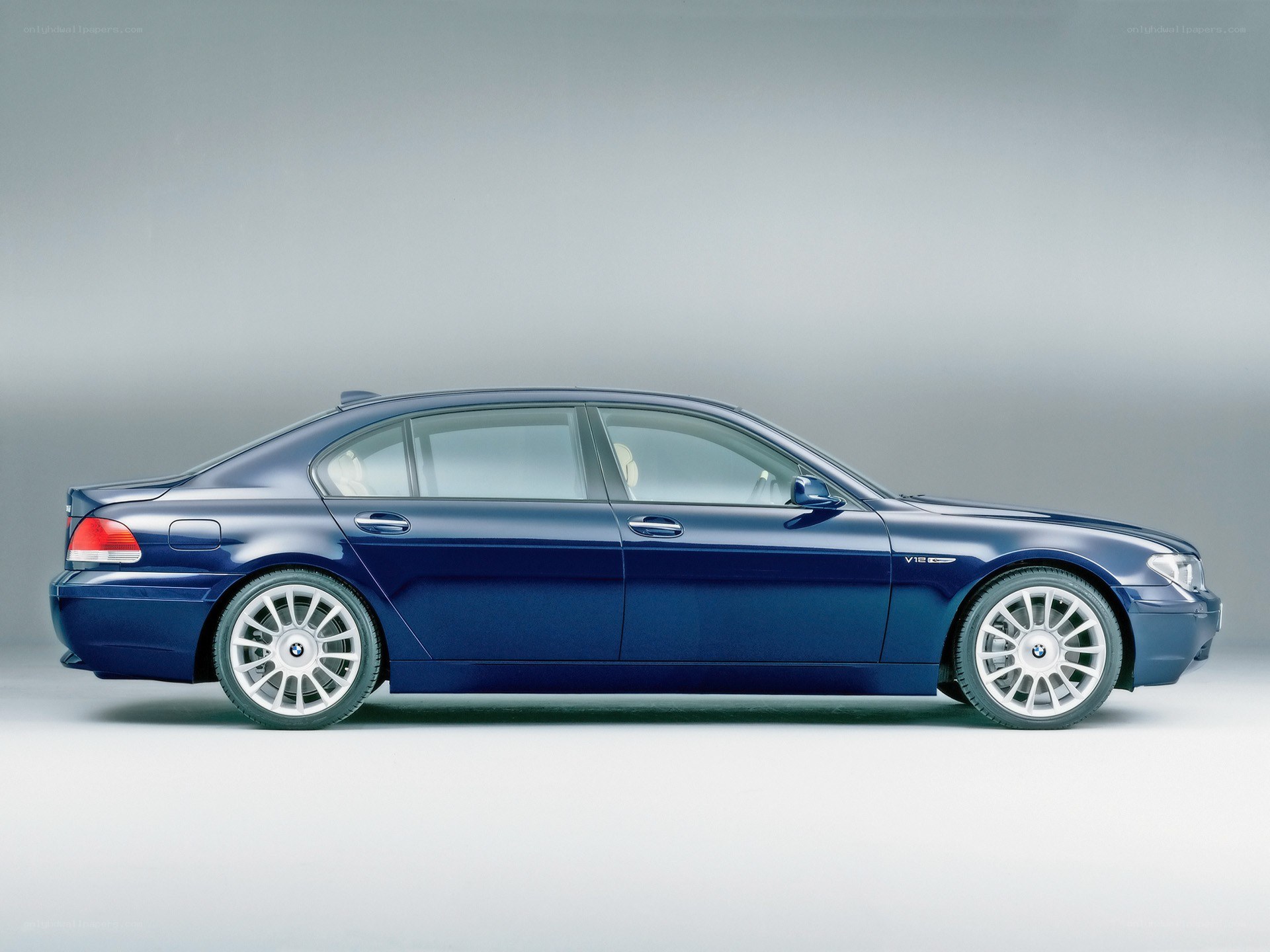 blue bmw sedan side view