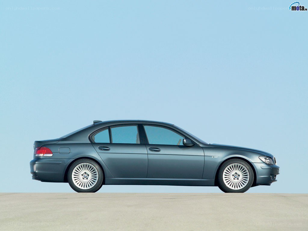 blue bmw sedan side view