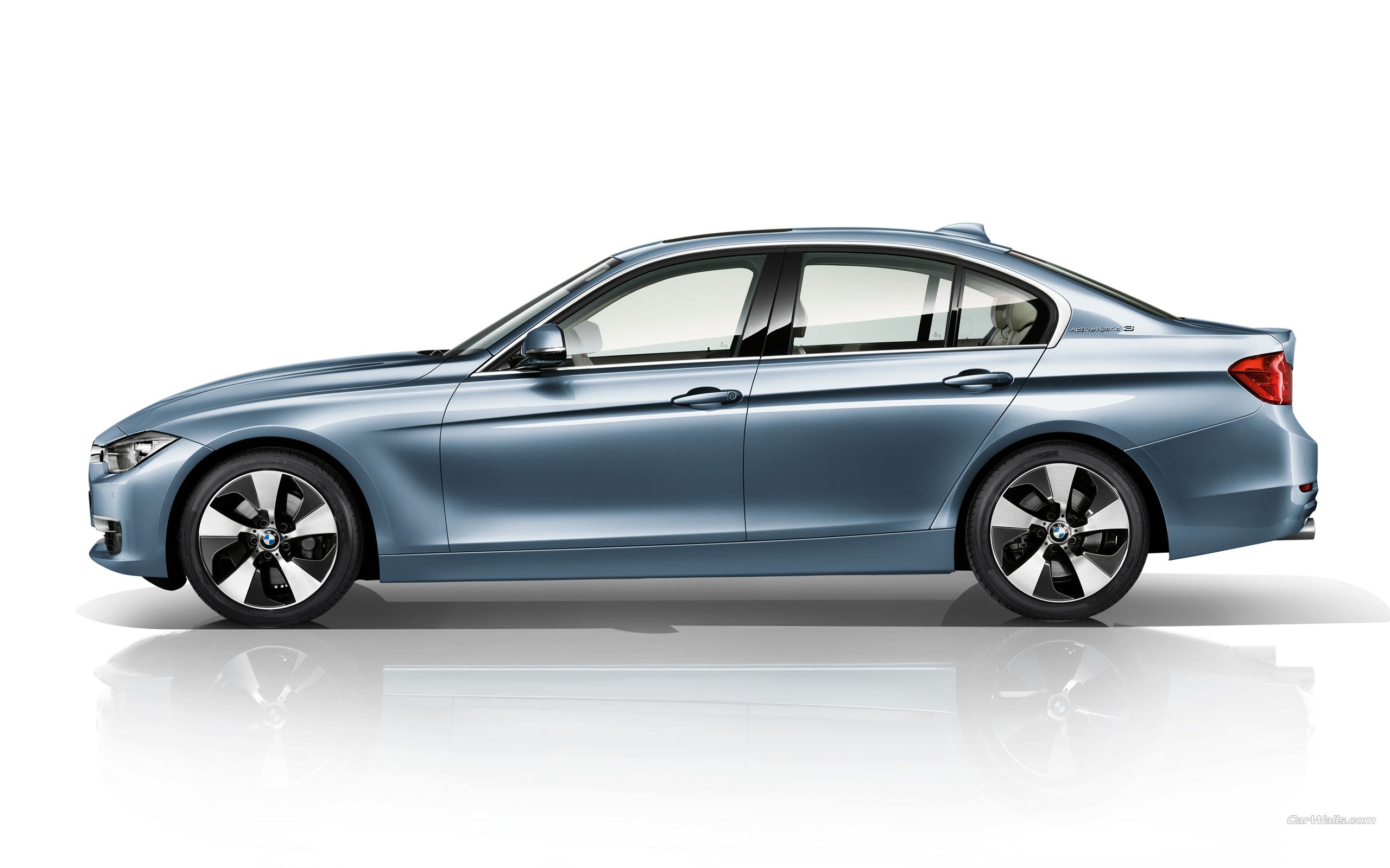 blue bmw sedan side view