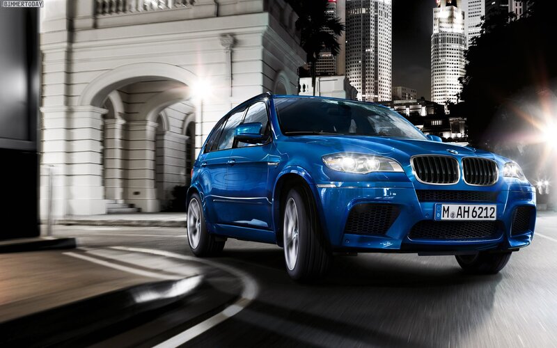 Blue BMW SUV — Dramatic, Night