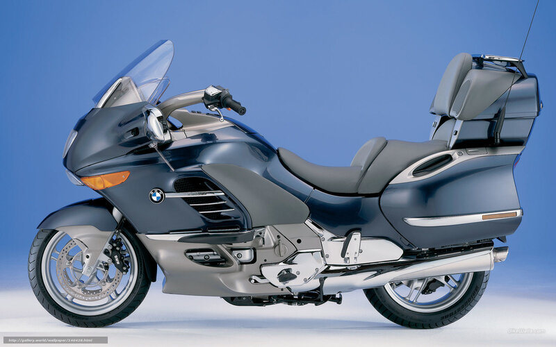 Blue BMW Touring Motorcycle — Neutral