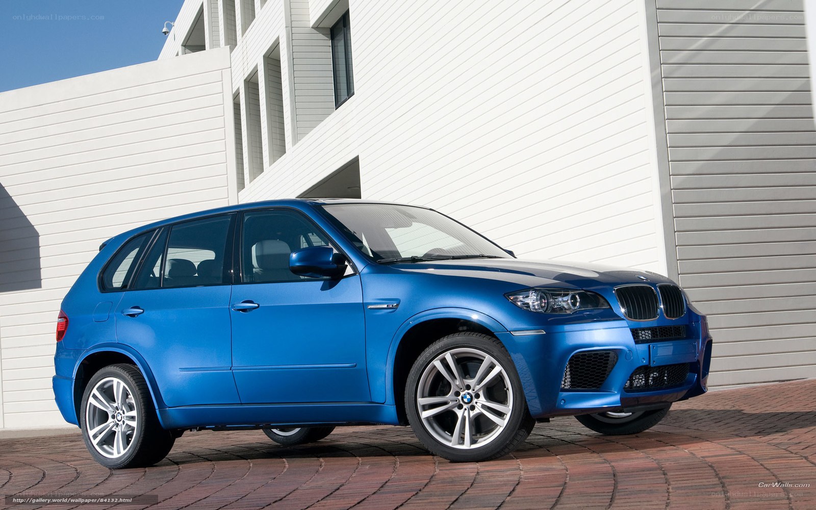 Blue BMW X5 M parked outside