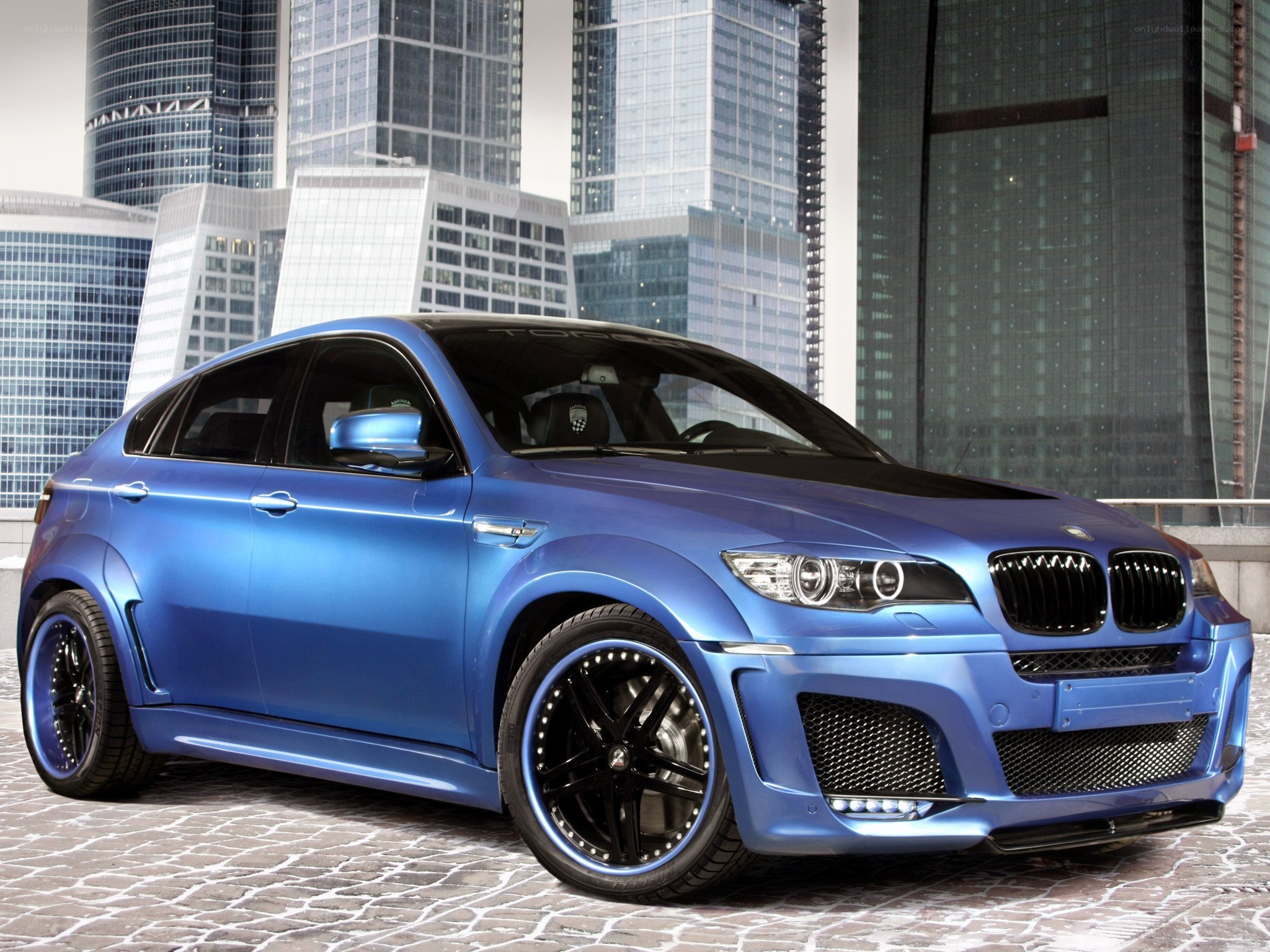 blue bmw x6 m car