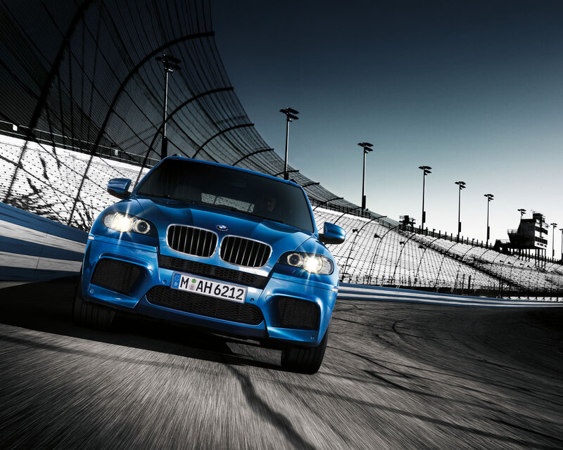 Blue BMW X6 M