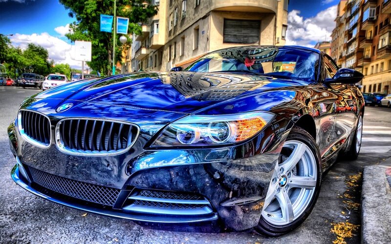 Blue Bmw Z4 Car — Dramatic, Afternoon