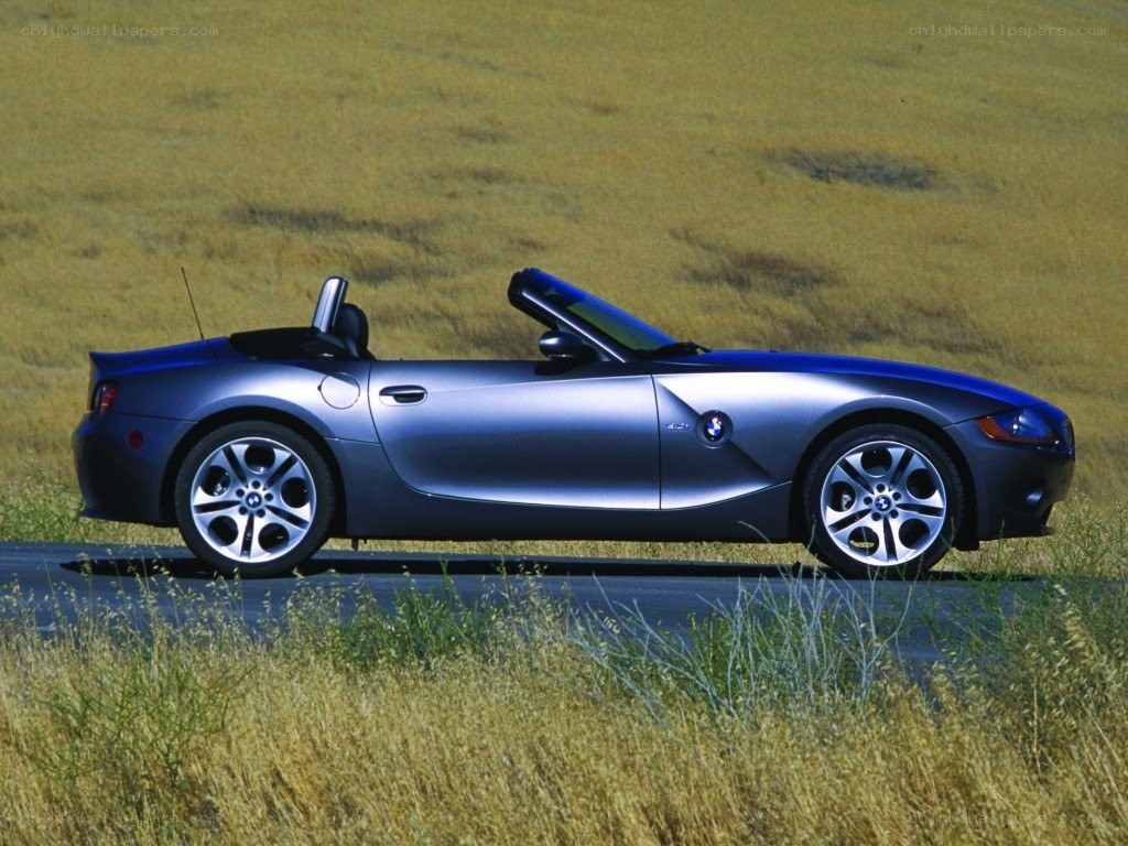 Blue BMW Z4 convertible