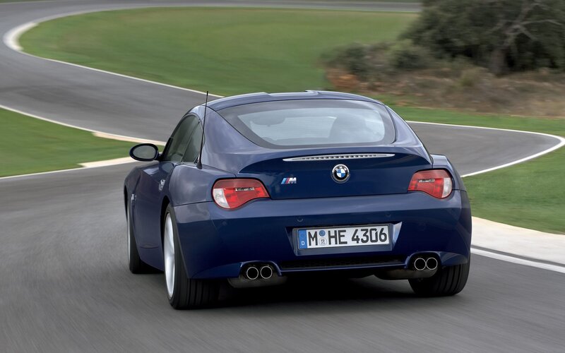 Blue BMW Z4 M Coupe on track