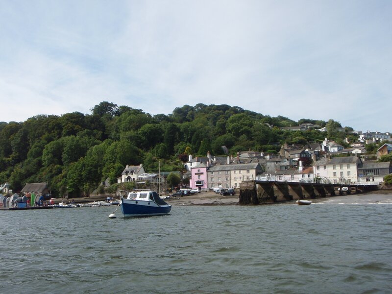 Blue Boat in Harbor — Green