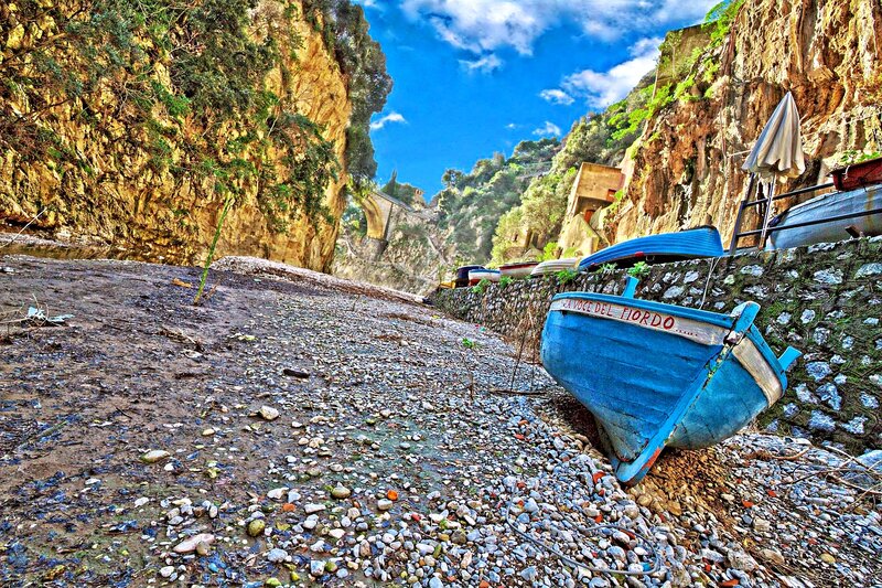 Blue Boat on Pebble Beach
