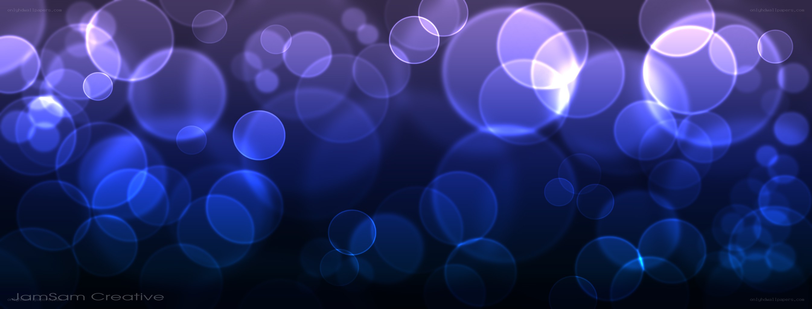 blue bokeh light circles