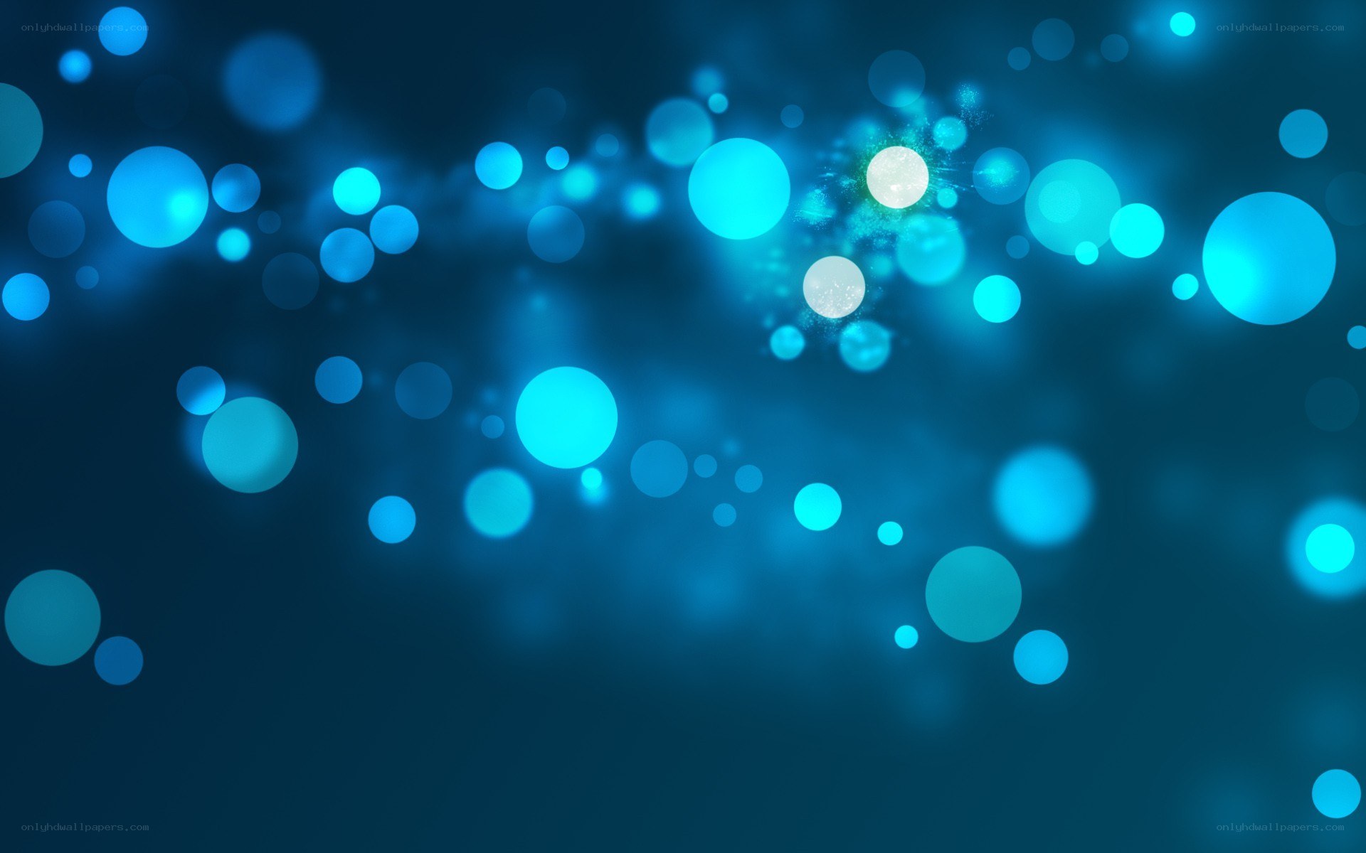 blue bokeh light circles