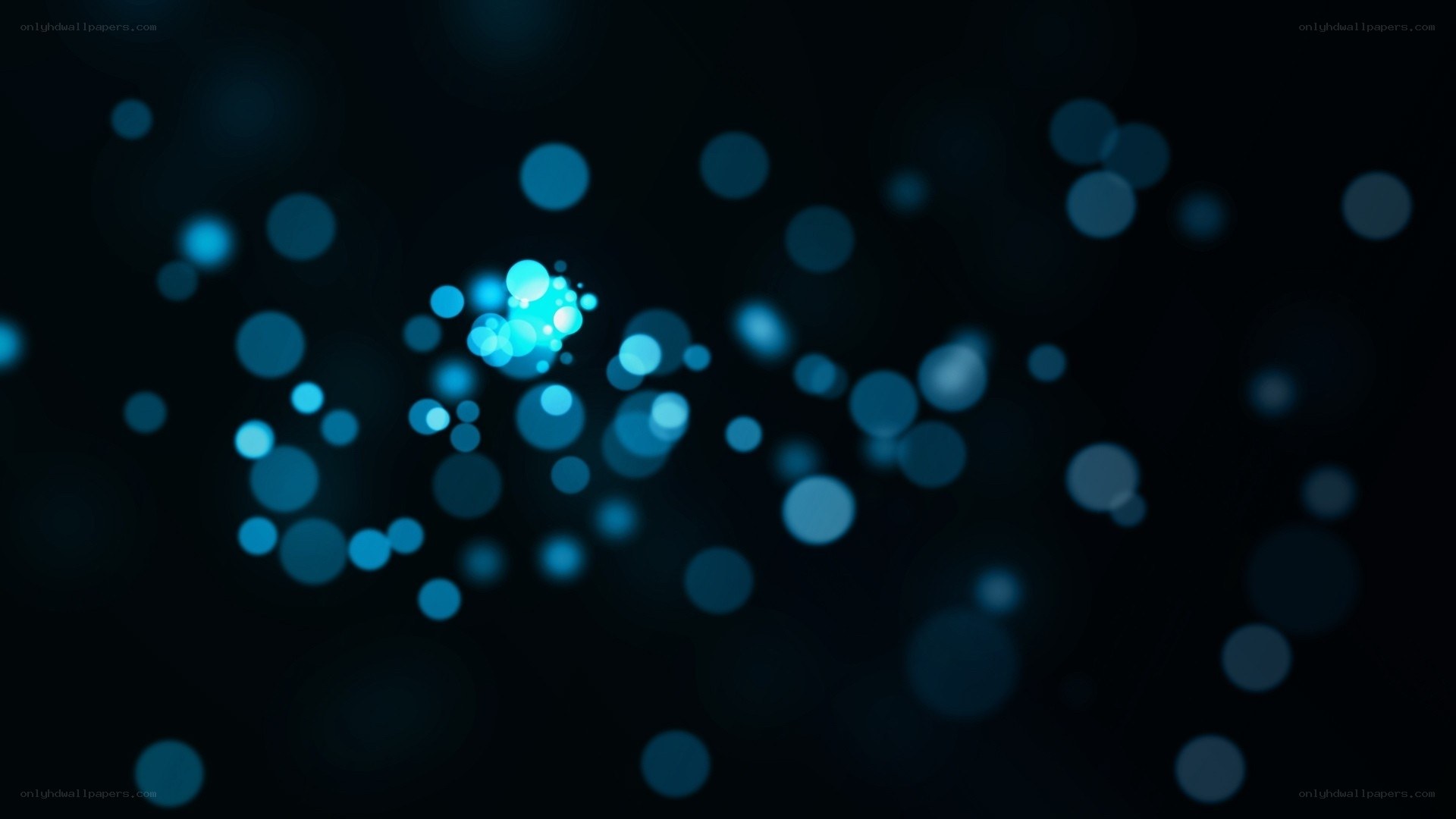 blue bokeh lights on black